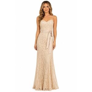 Mori Lee Madeline Gardner Gown 12 Champagne Beaded Lace Mermaid Formal Dress New